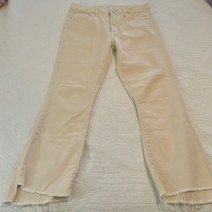 MOTHER cream jeans with fray size 28